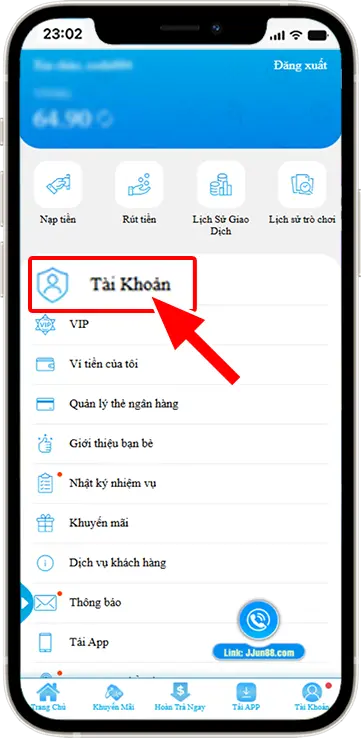 Bước 2: Chọn "Cài đặt"